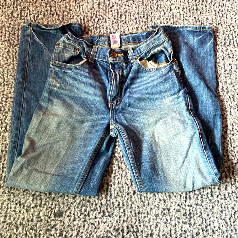 Canyon River Blues’ Jeans, Blue, Boys Straight Cut Jeans, Built-in Belt, Kids